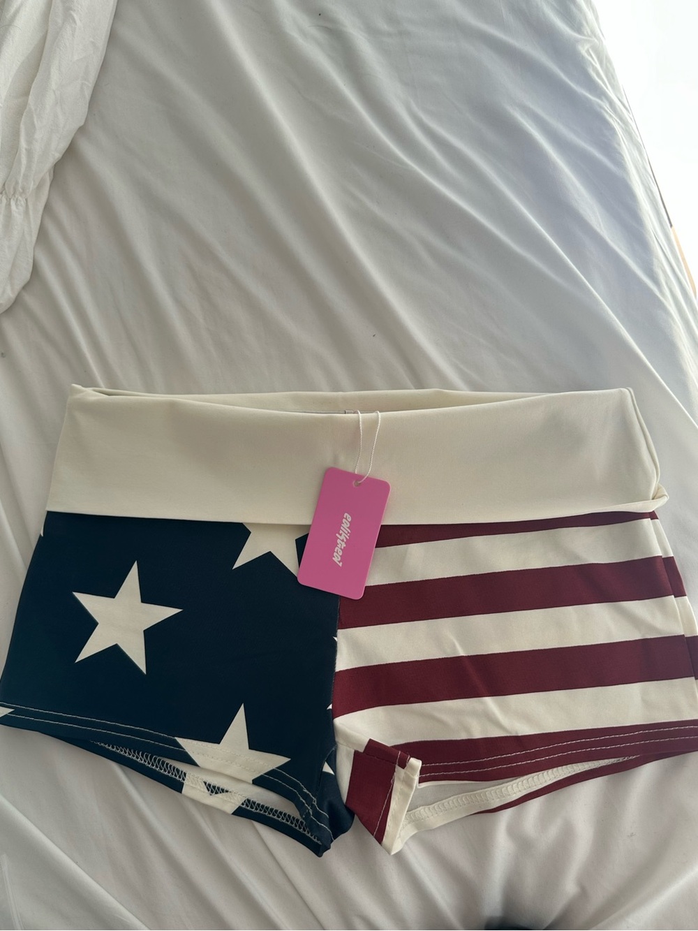 Edikted foldover USA flag shorts